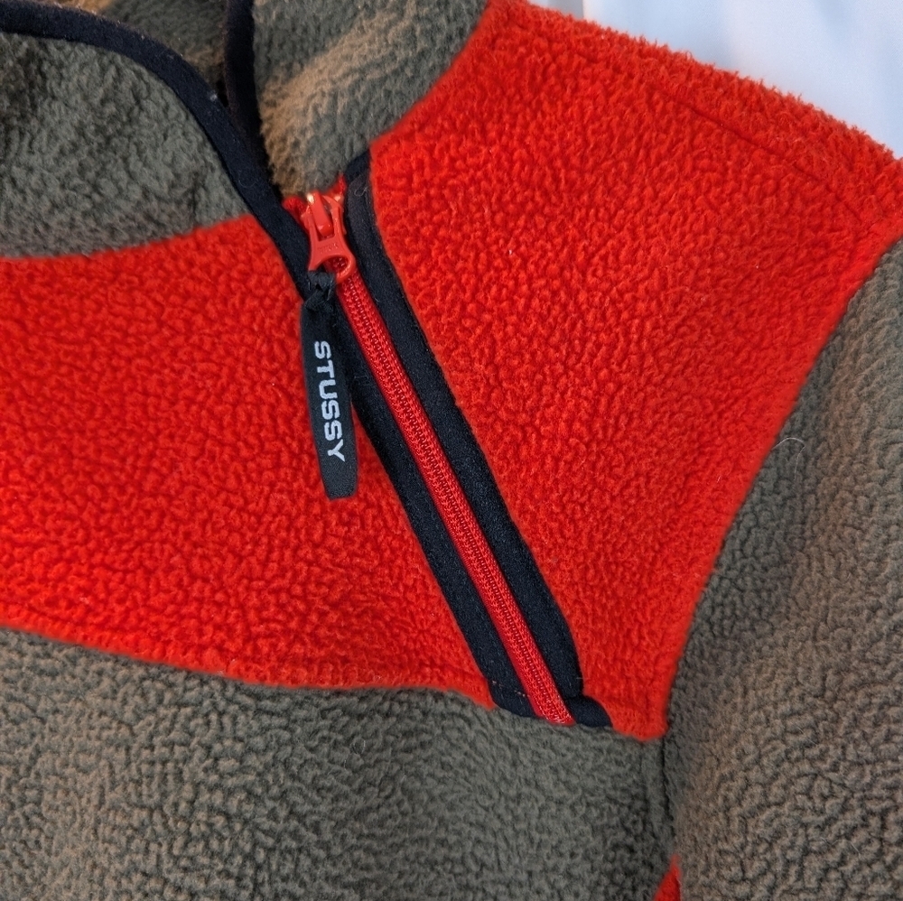Stussy Drift Diagonal Zip Pullover in Tomato size S in VGUC - Picture 4 of 12